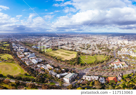 Aerial View of Ikon Stadium in Australia Aerial View of Ikon Stadium in Australia 117513063
