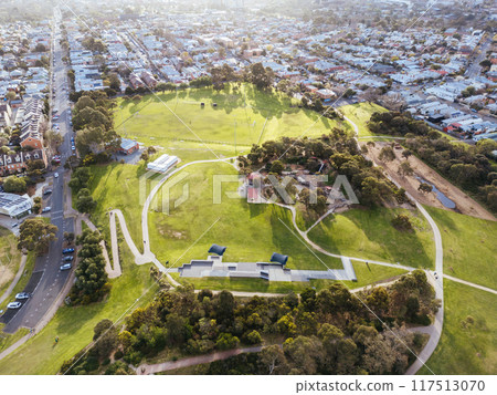 Aerial View of Quarries Park in Melbourne Australia 117513070