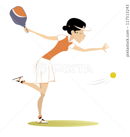 racket, woman, vector 117513243