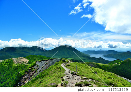 Mount Nantai and Lake Chuzenji as seen from Mount Nikko Shirane on the border between Tochigi and Gunma prefectures Mount Nantai and Lake Chuzenji as seen from Mount Nikko Shirane on the border between Tochigi and Gunma prefectures 117513359