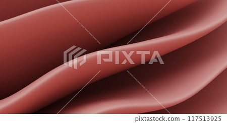 Closeup of soft pink fabric with wrinkles and folds 3d render illustration 117513925