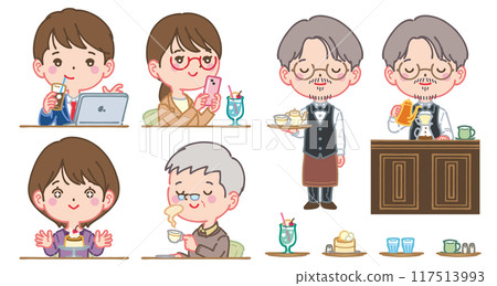 咖啡店老闆及咖啡店顧客 117513993