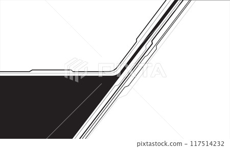 Abstract black line circuit cyber geometric on white blank space design modern futuristic technology background vector 117514232