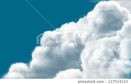 Vector of realistic white cloud on blue sky background 117514233