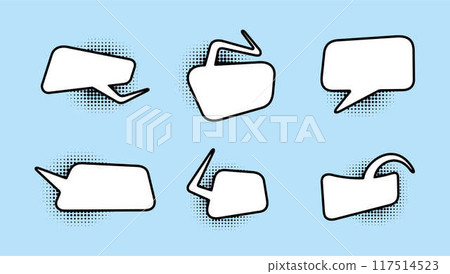 Comic speech bubbles with halftone shadows. Vector illustration in pop art style Comic speech bubbles with halftone shadows. Vector illustration in pop art style 117514523
