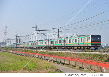 東北本線 東鷲宮栗橋 JR東日本 E231系 1000系 U55編組(小山) 東北本線 東鷲宮栗橋 JR東日本 E231系 1000系 U55編組(小山) 117514819