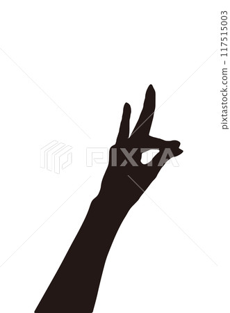Silhouette of a woman's left hand depicting a fox 4 Silhouette of a woman's left hand depicting a fox 4 117515003