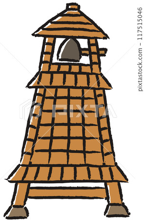 Time Bell with footsteps - Hand-drawn style 117515046