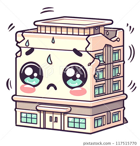 Building Shaking Cartoon Illustration of a character of a building... - Stock Illustration ...