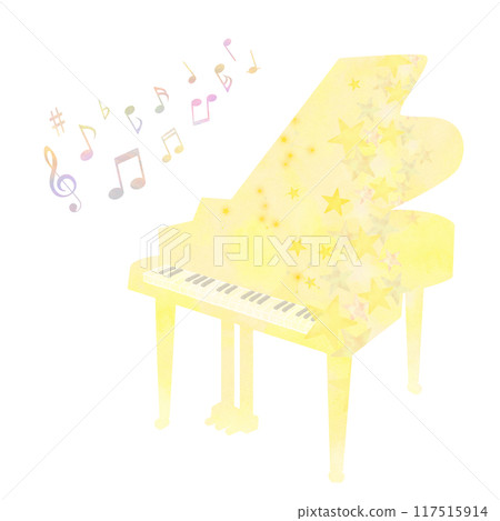 Starry Yellow Grand Piano 117515914
