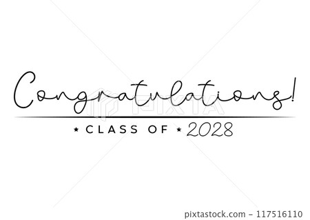 Class of 2028. Stylized calligraphic inscription Class of 2028. in one line. 117516110