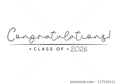Class of 2026. Stylized calligraphic inscription Class of 2026 in one line. 117516111