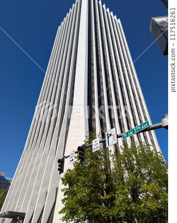 PORTLAND, OREGON - 07.10.2024 Wells Fargo Tower in Portland. The tower became the tallest building in Oregon. 117516261