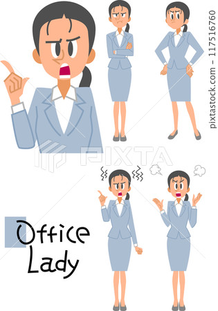 Suit woman angry emotion set Suit woman angry emotion set 117516760