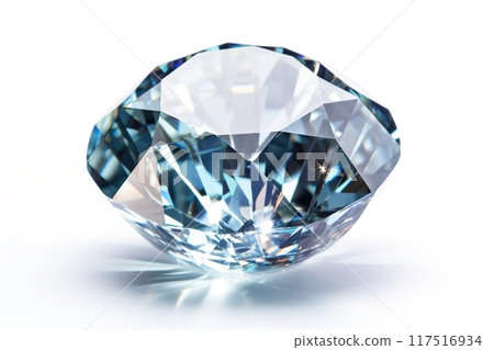 Big round cut diamond diamond on a white table 117516934