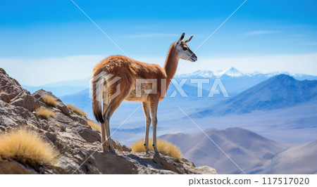 South America Wild Vicuna In Mountains 117517020