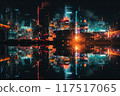 Colorful lights make city look futuristic 117517065