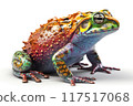 Multicolored Frog On A White Background 117517068