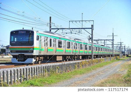Takasaki Line Gyoda-Kumagaya JR East E231 series 1000 series S-27 formation (Kokufutsu) Takasaki Line Gyoda-Kumagaya JR East E231 series 1000 series S-27 formation (Kokufutsu) 117517174