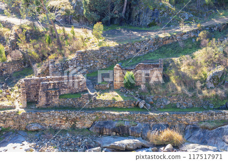 The old gold mine brick and stone processing buildings near Adelong Creek The old gold mine brick and stone processing buildings near Adelong Creek 117517971