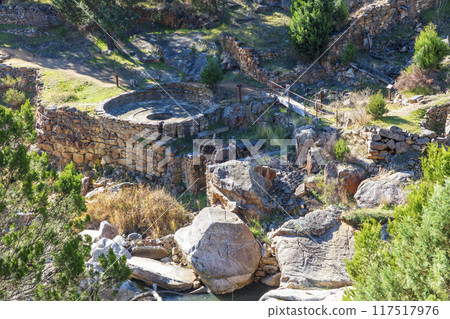 The old gold mine brick and stone processing buildings near Adelong Creek 117517976