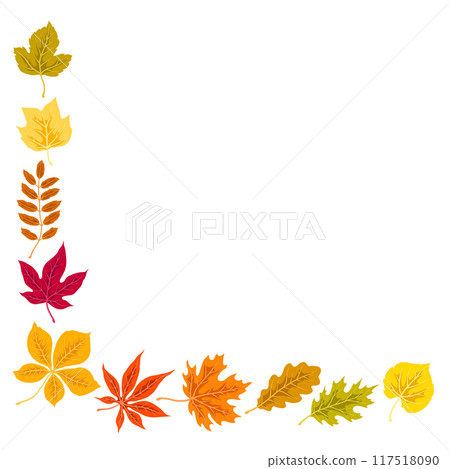 Background with autumn leaves. Illustration with various foliage. 117518090