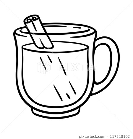 Mulled wine illustration. Delicious autumn hot drinks. Mulled wine illustration. Delicious autumn hot drinks. 117518102
