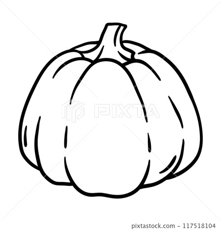 Pumpkin illustration. Autumn harvest of ripe vegetable. 117518104