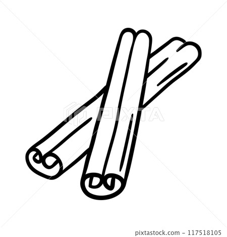 Cinnamon sticks illustration. Delicious traditional tasty spice. Cinnamon sticks illustration. Delicious traditional tasty spice. 117518105
