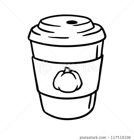 Pumpkin latte illustration. Delicious autumn hot drinks. Pumpkin latte illustration. Delicious autumn hot drinks. 117518106