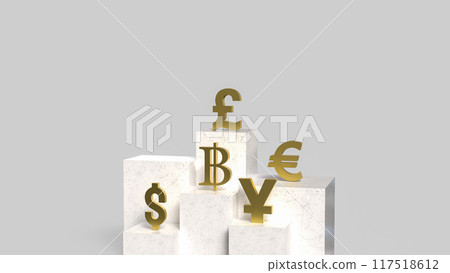 The Gold money symbol for Business concept 3d rendering. The Gold money symbol for Business concept 3d rendering. 117518612