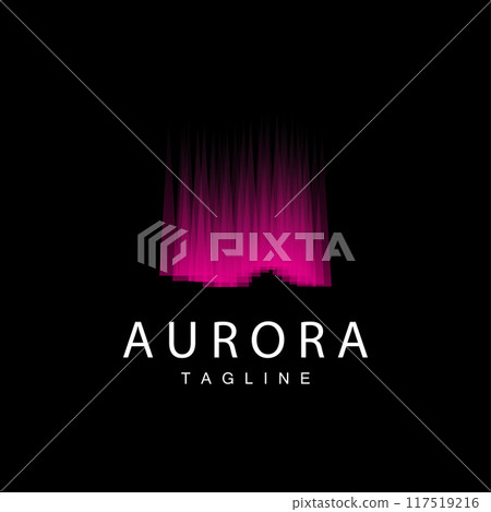 Aurora Logo, Sky Nature Landscape Design, Symbol Vector Illustration Template 117519216