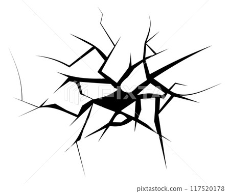 Shattered glass cracks. Crash fractures. Break surface 117520178