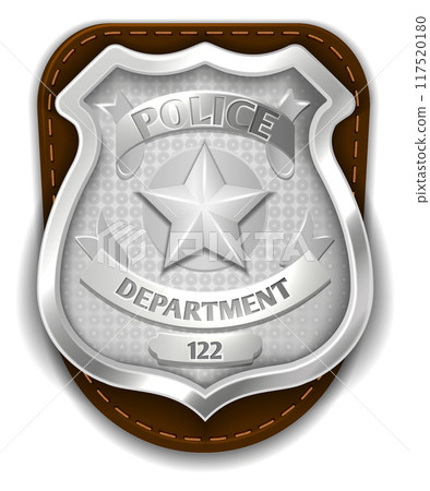Police department badge. Patrol officer. Shield star 117520180