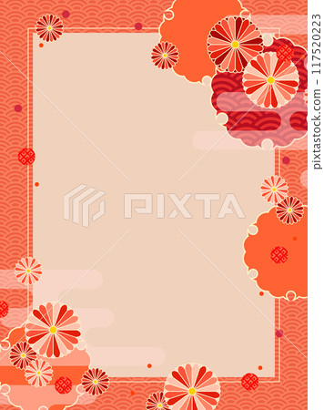 Autumn color Japanese style frame template 117520223