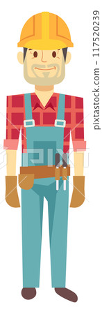 Repairman character. Professional contractor builder. Construction worker 117520239