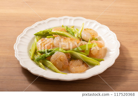 中式炒蝦與蘆筍 117520368