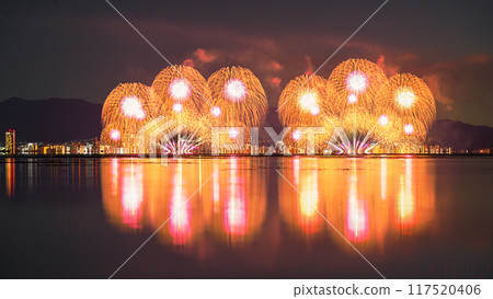 琵琶湖煙火大會和湖面倒影 117520406