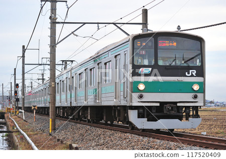 川越線 南古谷指荻木 JR 東日本 205 系列 Hae 15 編組(川越) 川越線 南古谷指荻木 JR 東日本 205 系列 Hae 15 編組(川越) 117520409