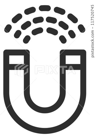 Magnet line icon. Physics force. Magnetic symbol Magnet line icon. Physics force. Magnetic symbol 117520745