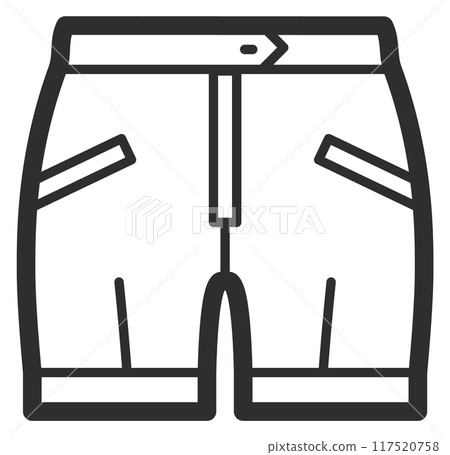 Male shorts. Pants line icon. Man clothes 117520758