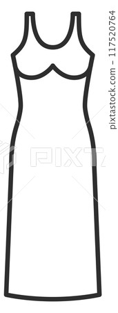 Long evening dress line icon. Female fashion 117520764