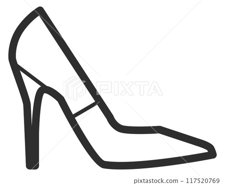 High heel shoe line icon. Female footwear High heel shoe line icon. Female footwear 117520769