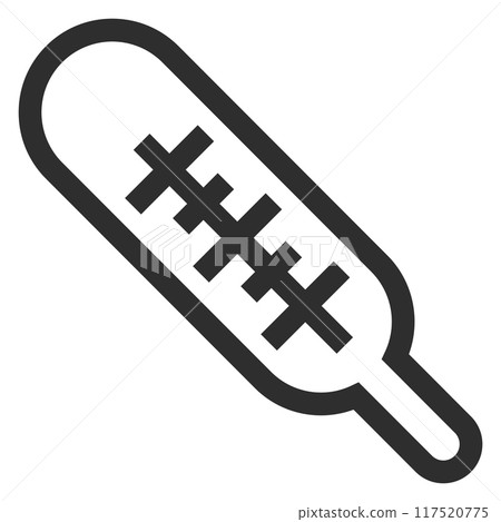 Medical temperature measure tool line icon. Thermometer symbol 117520775