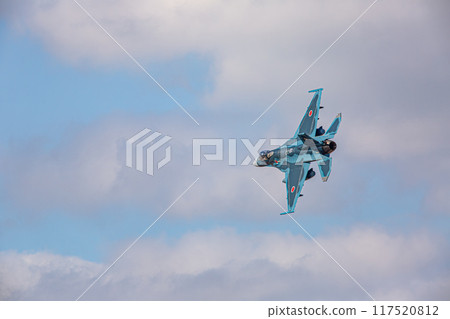 fighter plane flying in the sky 117520812