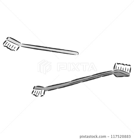 Hand drawn illustration set of toothbrushes for dogs 117520883