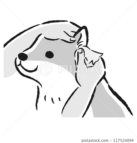 清理狗耳朵手繪插畫 117520894