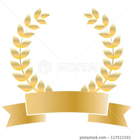 Laurel circle ribbon gold 117521591