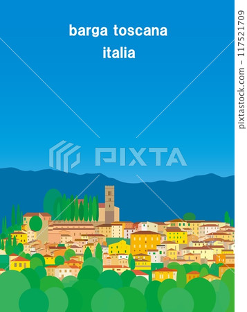 Barga Toscana, Toscana, Italy, Summer scenery 117521709
