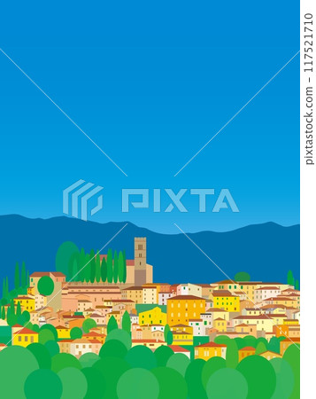 Barga Toscana, Toscana, Italy, Summer scenery Barga Toscana, Toscana, Italy, Summer scenery 117521710
